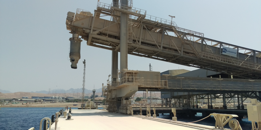 Terminal de fosfatos en el puerto de Áqaba, Jordania