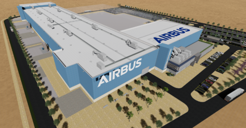 Proyecto y dirección de obra de nave industrial y urbanización para Airbus en Getafe, Madrid